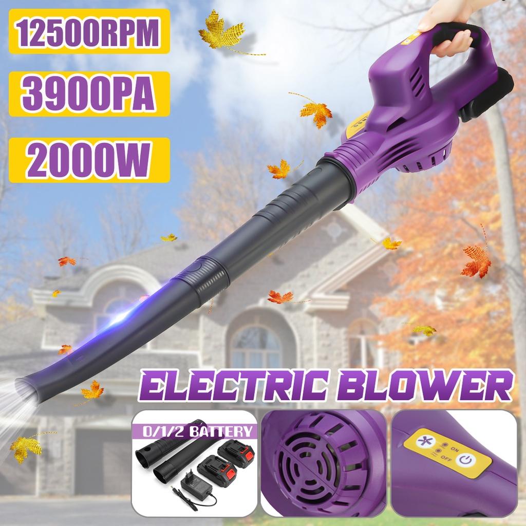 2000W 2 Gears Cordless Electric Air Blower Handheld Leaf Blower Dust Collector Sweeper Garden Power Tools