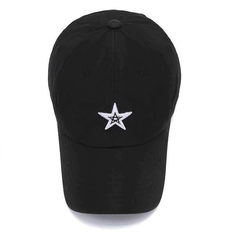 High Quality Customized Breathable Soft Cotton Sporty Hat 3D Star Embroidery Puff Printing Logo Adjustable Baseball Cap