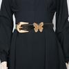 Lovely Butterfly Adorned PU Waist Belt Vibrant Color Waist Cinching Band Waist Girdle for Daily or Special Occasion