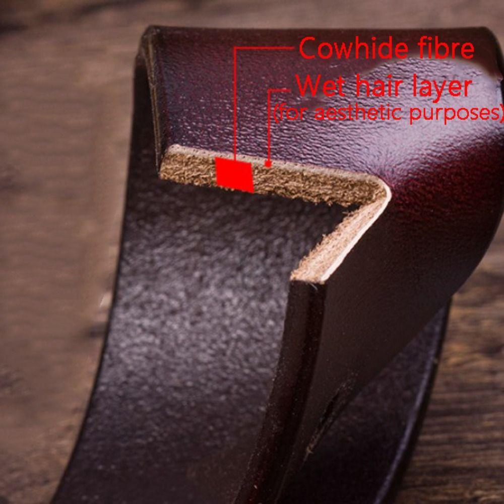 Zinc Zinc Alloy Pin Buckle Men Belt Genuine Leather Male Strap Fashion Waistband Jeans