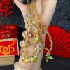 Light Luxury Crystal T-word Mobile Phone Chain Short Beaded Mobile Phone Lanyard Pearl Portable Lanyard Butterfly Internet Celebrity Women's Jewelry