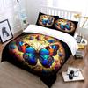 Butterfly Floral Art Decor Set Soft Comfortable Duvet Cover Bedding Set Included 1*Duvet Cover & 2*Pillowcases gift