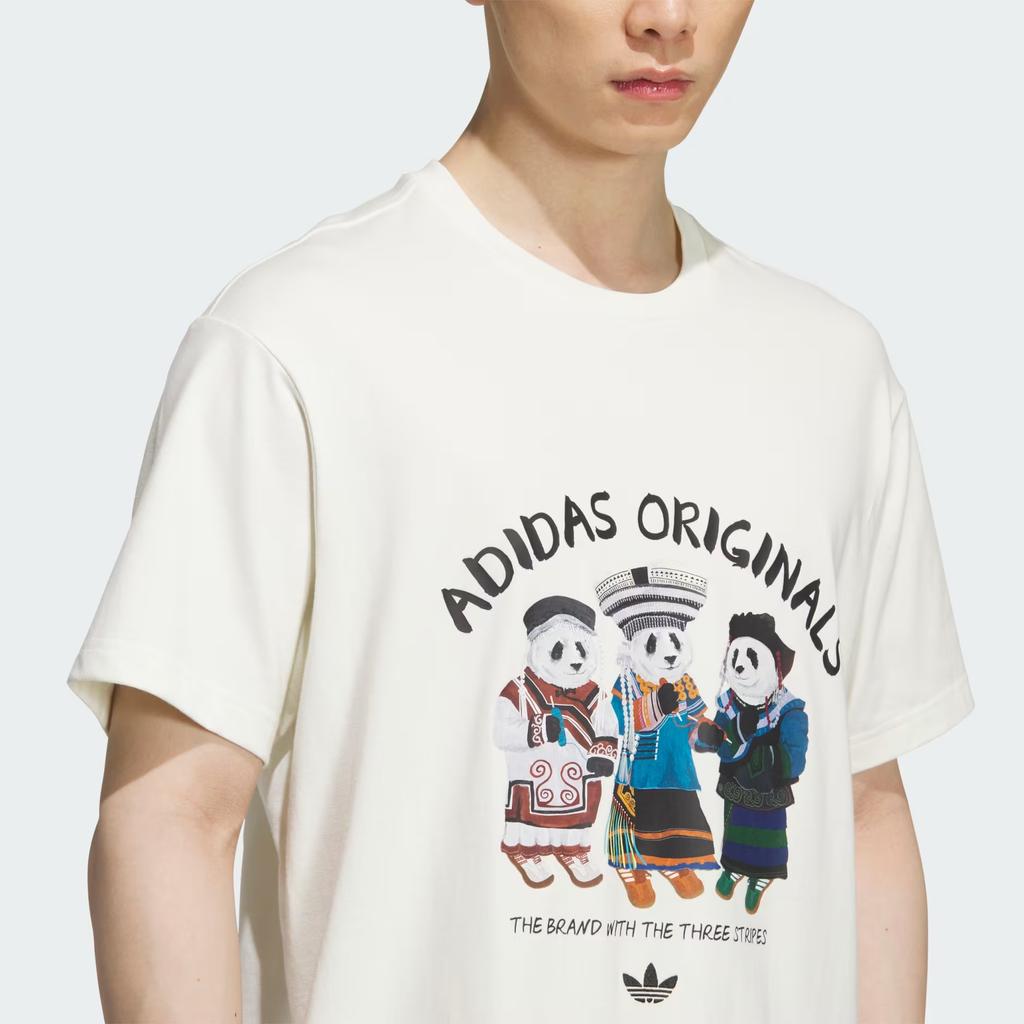 adidas Originals X Deng Zhuoyue Collaboration Panda Casual Comfortable Short Sleeve T-Shirt Unisex Tops IB7061