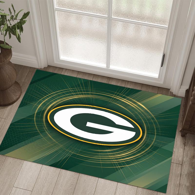 Tappeto in Velluto Cristallo Design Green Bay Packers Accogliente Non?Tappeto Stampato Antiscivolo per Camera da Letto Soggiorno Ingresso