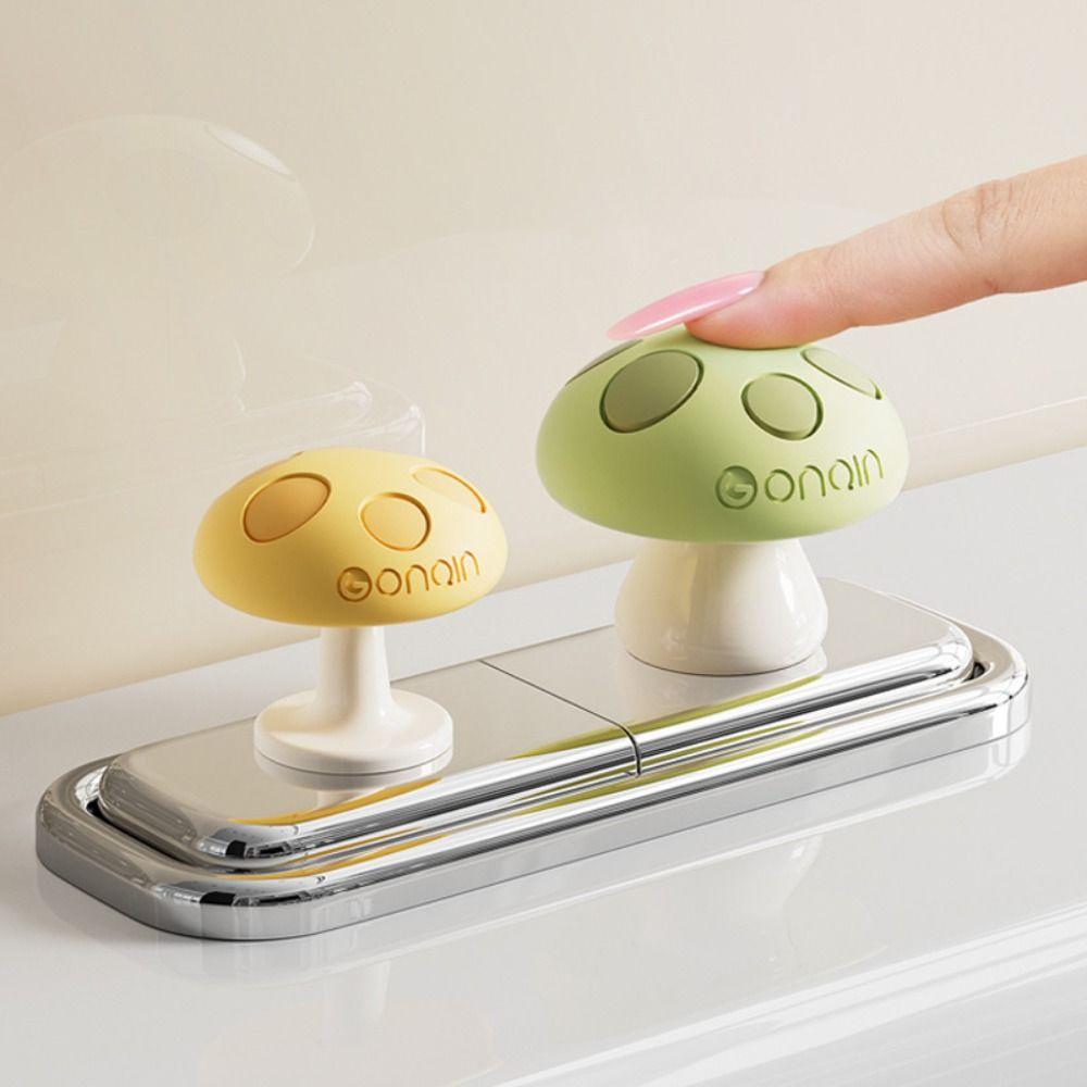 Adhesive Toilet Press Button Mushroom Shaped Toilet Presser Universal Water Tank Push Switch