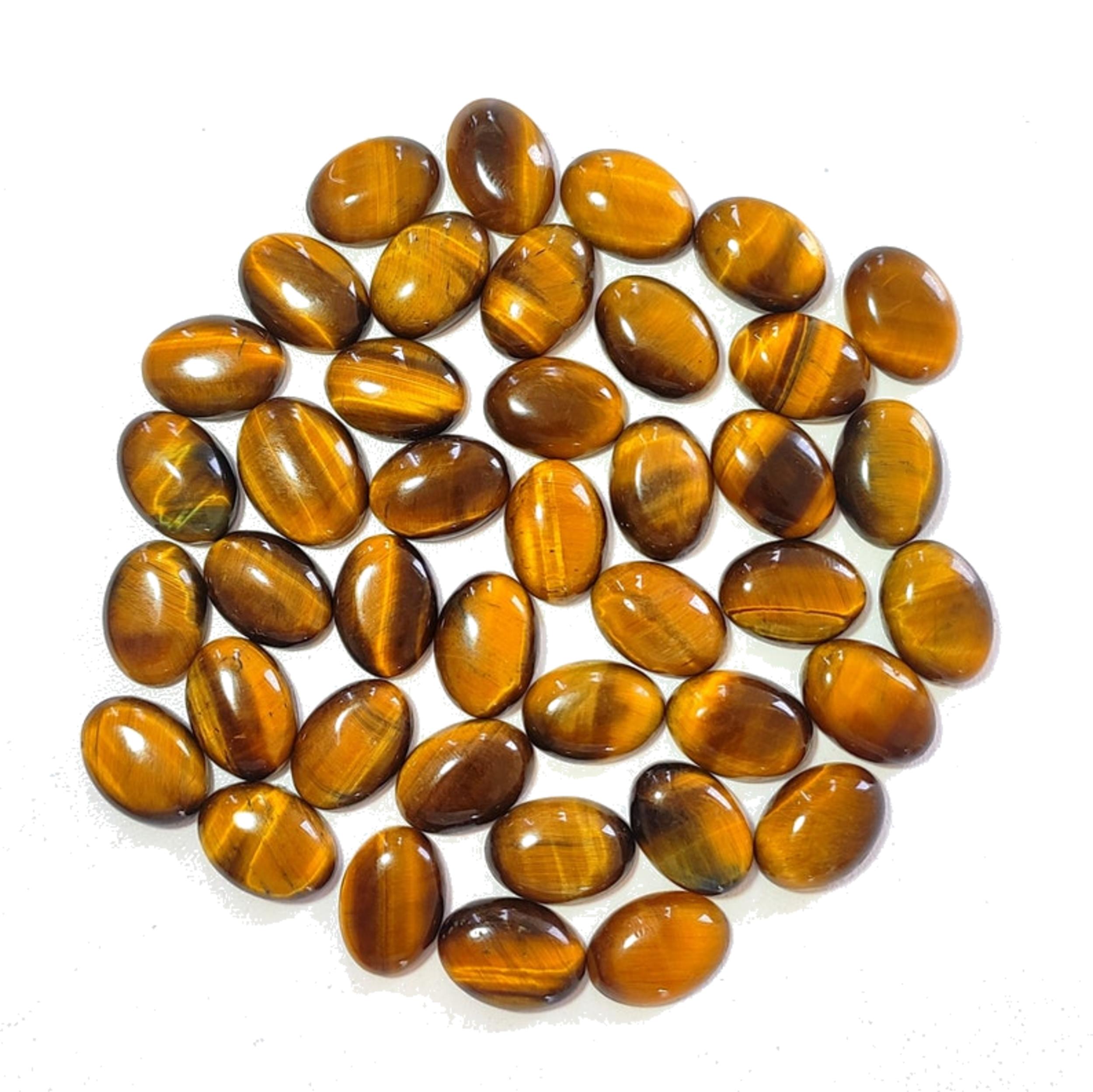 

Tiger’s Eye Oval Cabochons – 14x10 mm Natural Gemstone Flat Back for Jewelry Making 1 Piece коричневый