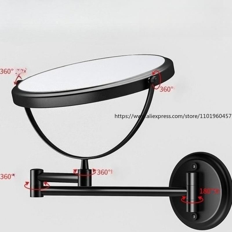 Bathroom Makeup Mirror Folding Telescopic Wall-mounted Beauty Mirror Double-sided High Definition Beauty Without Punching