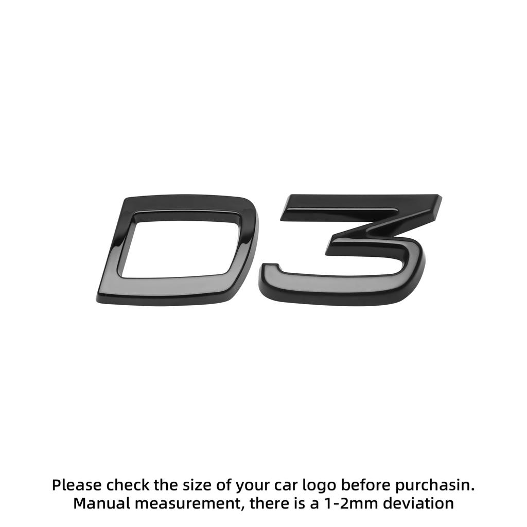 3D ABS Buchstaben Aufkleber für Für Volvo D2 D3 D4 D5 D6 D7 D8 Auto Heckklappe Heckklappe Seitenkotflügel Abzeichen Emblem Aufkleber Dekoration