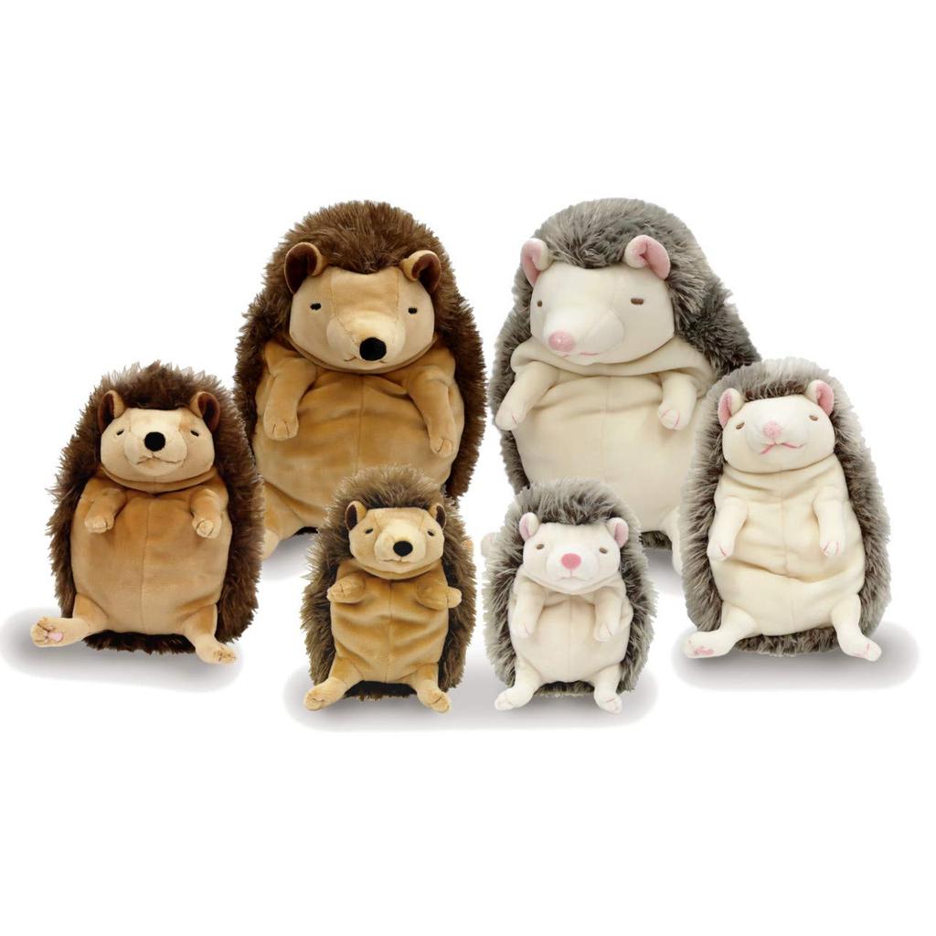 Shinada Global Mochi Series Mochihari Brown 10 X 10 X 17cm Stuffed Hedgehog Animal (M) MOHR-0230B