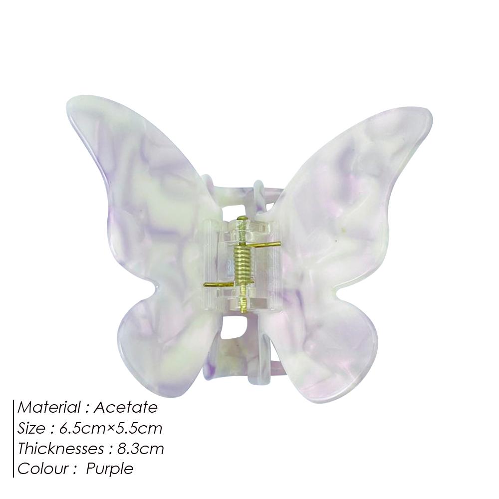 

eManco Ацетатная заколка для волос светлого цвета Свежий весенне-летний стиль Зажим-краб Форма бабочки Головной убор Модный подарок Size fits all