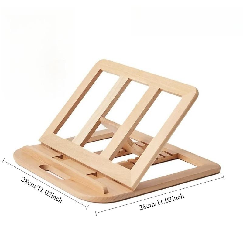 1pcs Wooden Adjustable Laptop Stand Multi-Purpose Home Office Desktop Reading Shelf Ergonomic Laptop Riser for Desk Organization