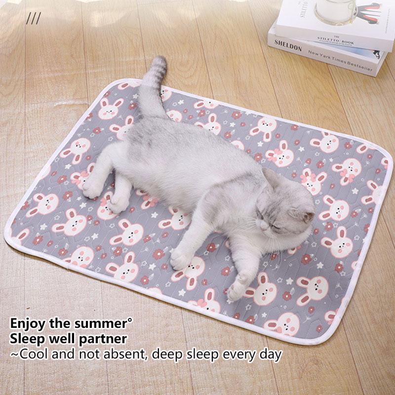 Pet Summer Cooling Ice Silk Latex Pad Dog Cat Cooling Sleeping Mat Anti Slip Point Rubber Bottom Floor Sofa Blanket Pet Supplies