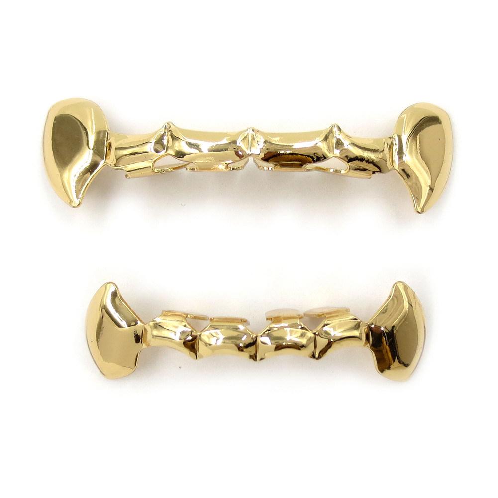 Women Men's Personality Fashion Teeth Grillz Hip-hop Fangs Gold False Teeth