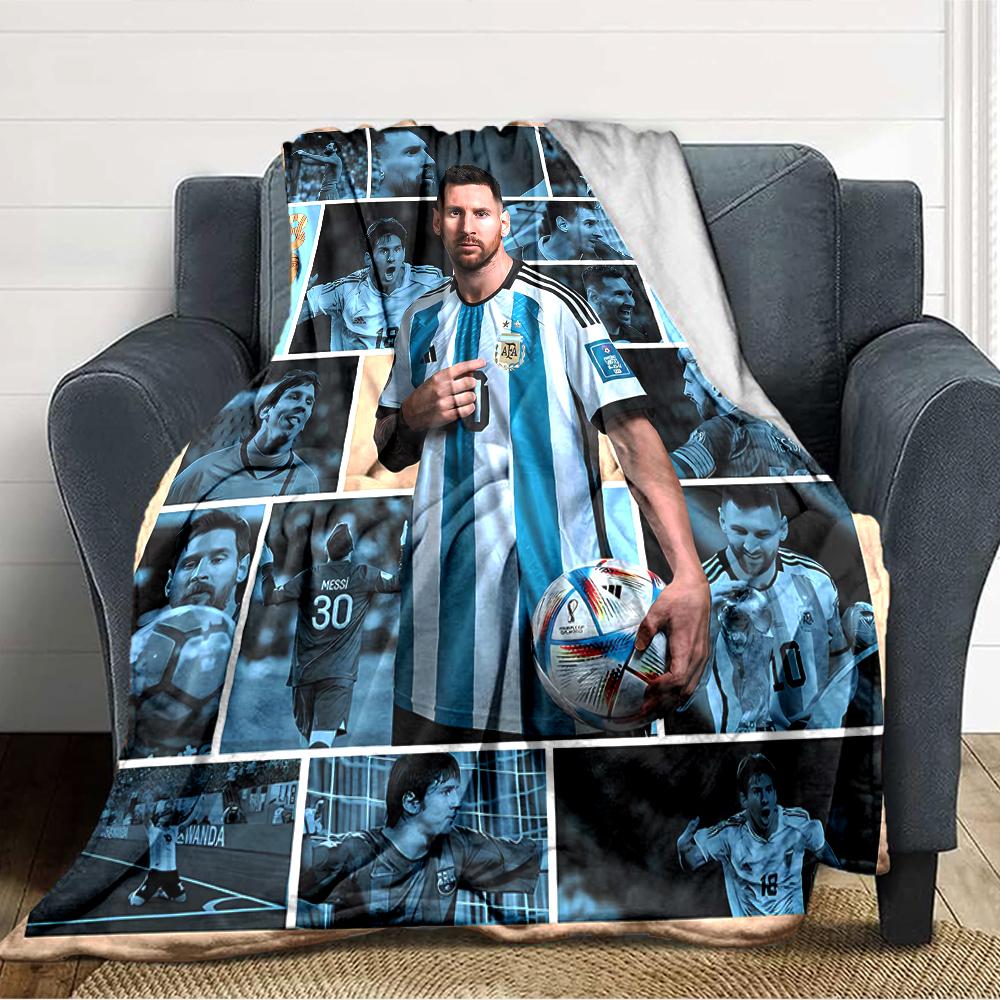 1pc Football Star (2) Blanket, Gift, for Men and Women, Soft Blanket, Good for Sofa Bed Couch Travel, Lightweight Flannel Blanket