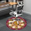 1pc MandalaChair Carpet for Office, Indoor Non-Slip Washable Polyester Fiber Carpet, Mat For Office, Machine Washable
