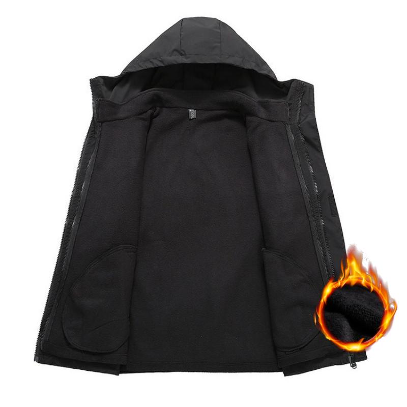 Plus Size 10XL 12XL Jacket Men's Three-in-one Detachable Autumn and Winter Plus Velvet Thick Jacket Fat Plus Size Winter Warm Jacket