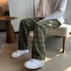 Spring Autumn Men's Checkered Casual Pants Loose Straight Corduroy Pants Sweatpants Man Streetwear Hip Hop Trousers