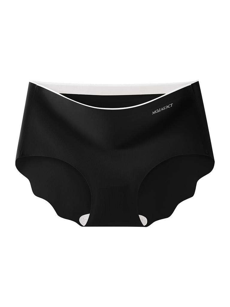 Seamless Women's Underwear Ice Silk Summer Thin One Piece Mid Waist Lifting Buttocks Antibacterial Breathable Sports Fitness
