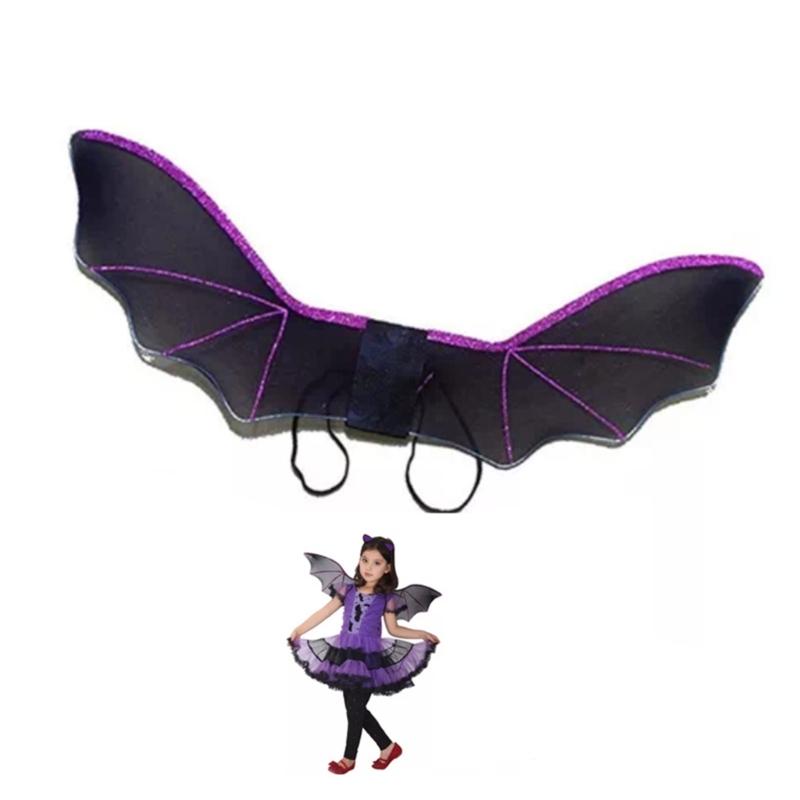 Halloween Bat Wings for Kids,Glitter Bat Wings Cosplay Bat Wing Costumes Halloween Cosplay Devil Wings for Boys Girls