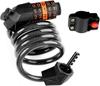 Anti-theft Bicycle Locks - AIMOONSA - Combination Lock - Steel Cable Ø12 Mm - 5-digit Code - PVC Coated, Bracket