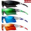 4PCS New Fashion Colorful Sports Sunglasses - One-Piece Wraparound Lens UV400 for Running Cycling Outdoor 7