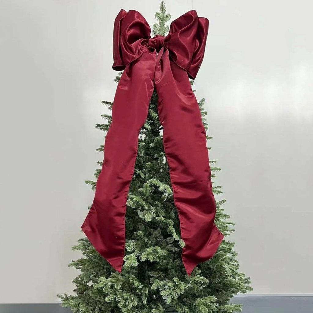 Christmas Bows Decor Large Red Party Decorations Bow Ornaments For Christmas Tree Topper For Party Indoor Bedroom Outdoor Office