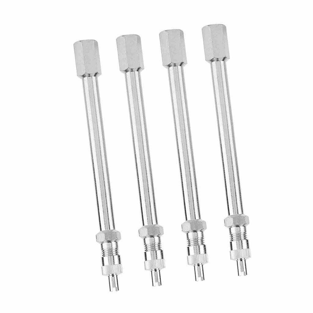 4Pcs 100mm Chrome Tyre Valve Extension Rod Wheel Adapter Car Truck Lorry