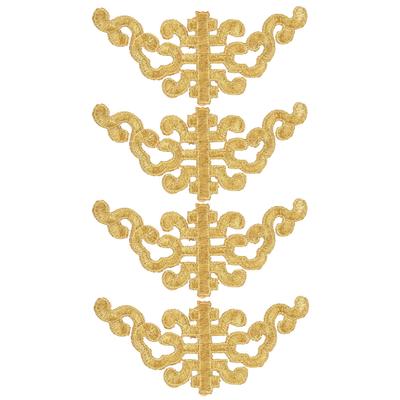 4PCS Embroidered Patch Sewing Cloth Sticker DIY Applique Craft Decoration Clothing AccessoriesGold