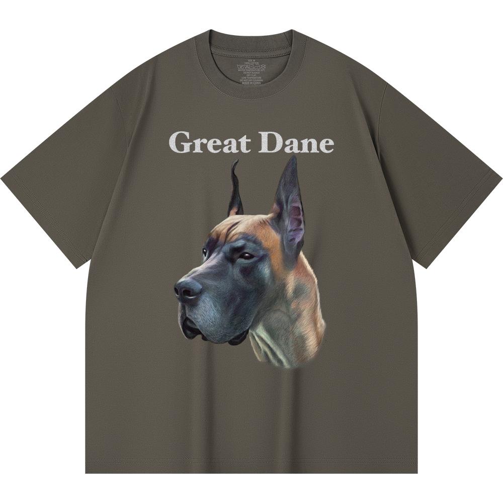 230GSM 100% Cotton T-Shirt Great Dane Print Tees Funny Harajuku Style Combed Cotton Tshirt