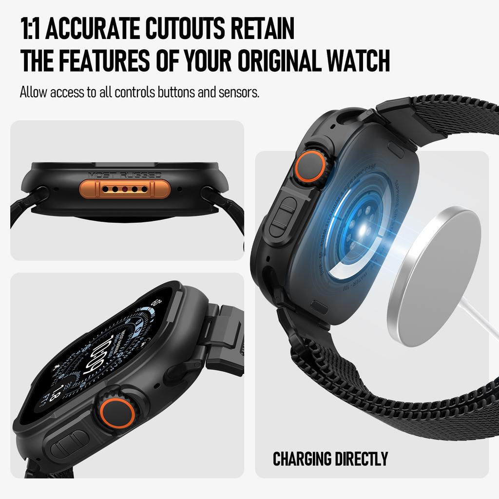 Funda para Apple Watch Ultra 3 2 49 mm Parachoques Protector Resistente con Protector de Pantalla Cubierta de Aleación de Zinc de Lujo iWatch Ultra2 49 mm