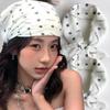 Y2K Sternendruck Kopftuch Punk Kopfumhüllung Spicy Girls Damen Harajuku Streetwear Sommer Atmungsaktives Quadratisches Tuch Vielseitige Kopfbedeckung