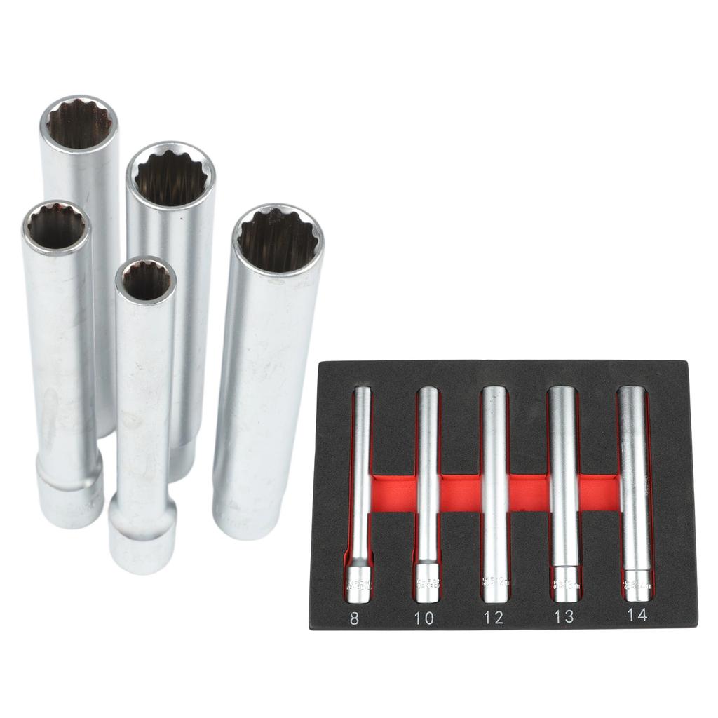 12 Point Socket Hex Socket Head Uniform Square Hole 120mm Length 5pcs Set Electric Wrench Adapter 3 8 Inch Drive Adapter 8mm