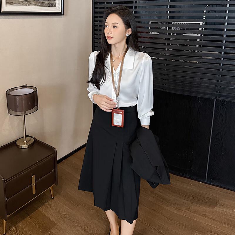 Women's High-Waist Pleated A-Line Skirt