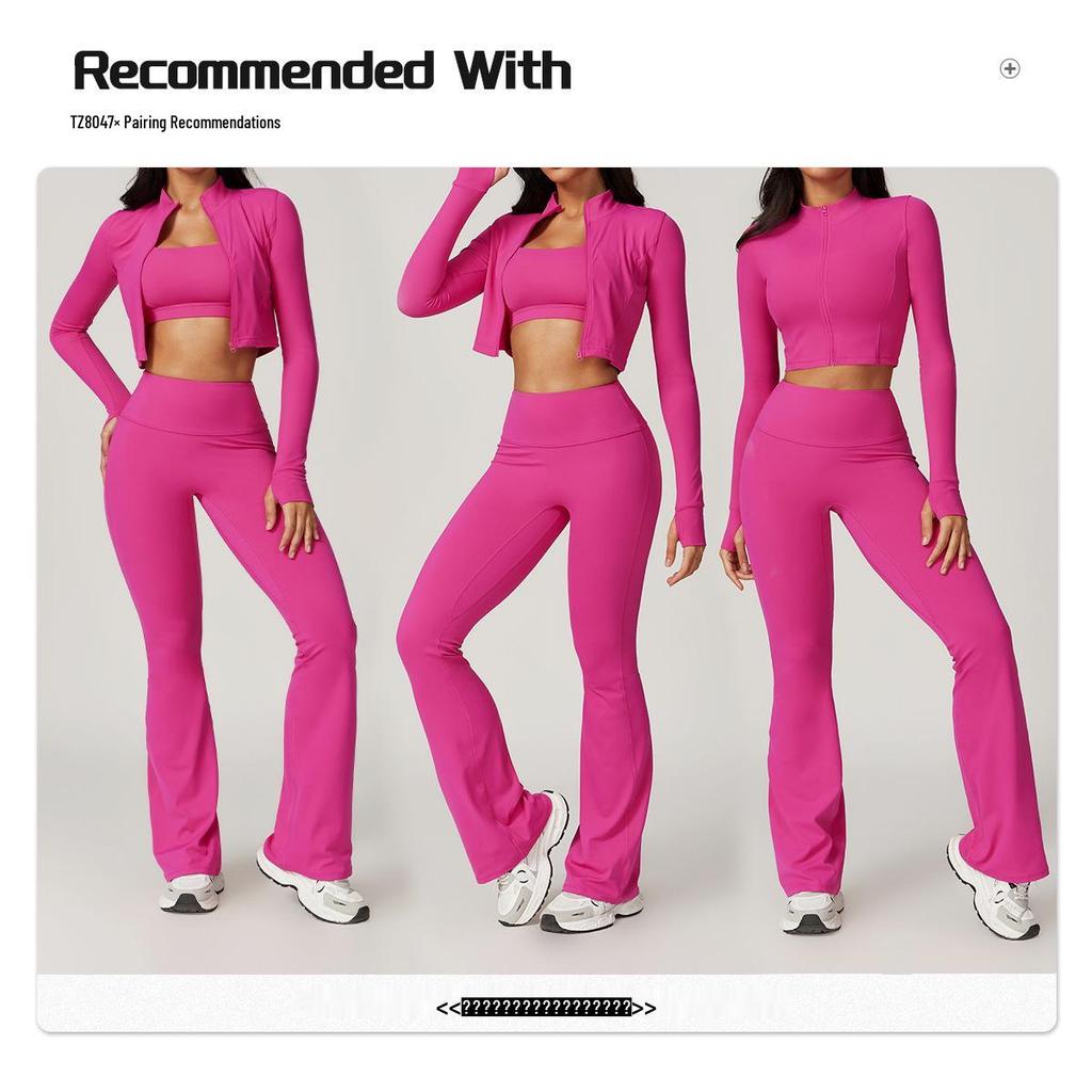 Women's Summer Nude Yoga Suit: Professional 3-Piece Set for Gym, Running, Sports, Fitness (8047)