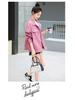 Women’s Casual Pink Denim Jacket - Autumn 2023 Loose Fit, Age-Reducing Style