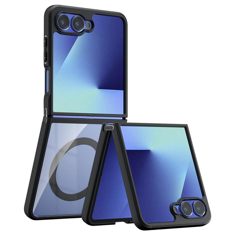 

For Samsung Galaxy Z Flip7 5G Case Compatible with MagSafe Clear TPU+PC Shockproof Phone Cover A