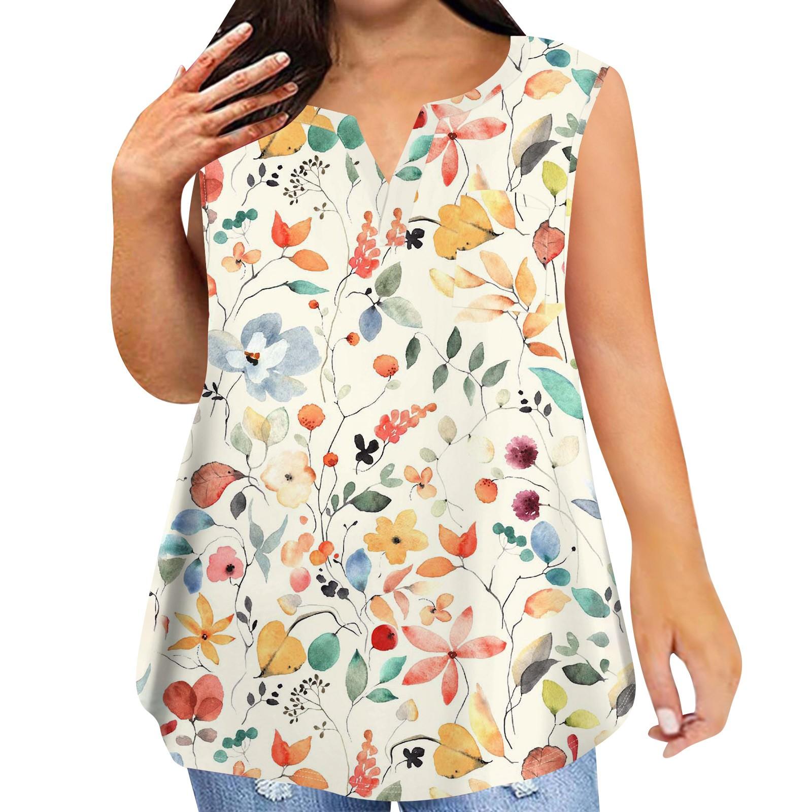 

Модная женская повседневная футболка без рукавов с v-образным вырезом и винтажным принтом больших размеров с карманами XL жёлтый