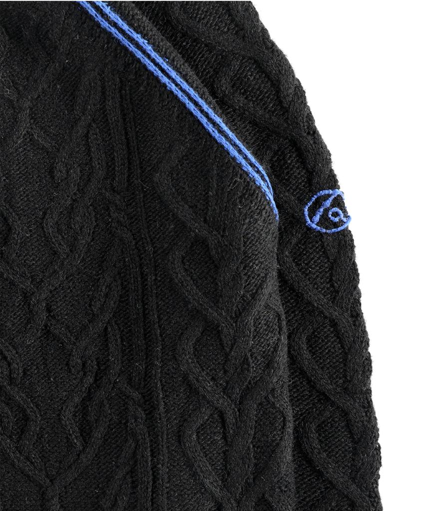 THEWARLD Embroidery Logo Sweater Black/Blue