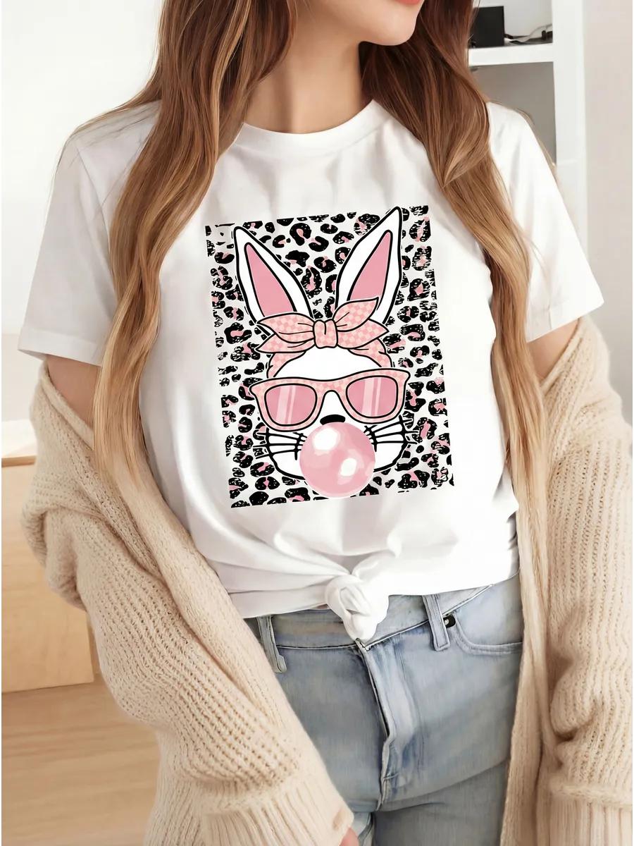 Oversized thick T-shirt with Rabbit print 3XL