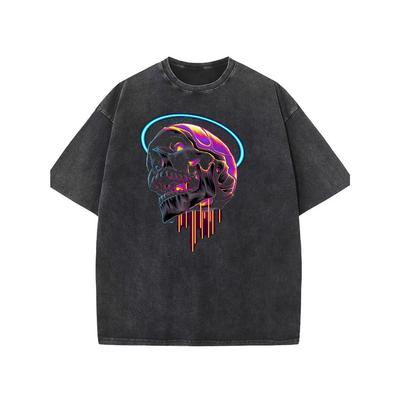 Rainbow Children Clouds Text Colorful, Men's Vintage Short Sleeveav Crew Neck Comfortable Pure Cotton Top Versatile Tee