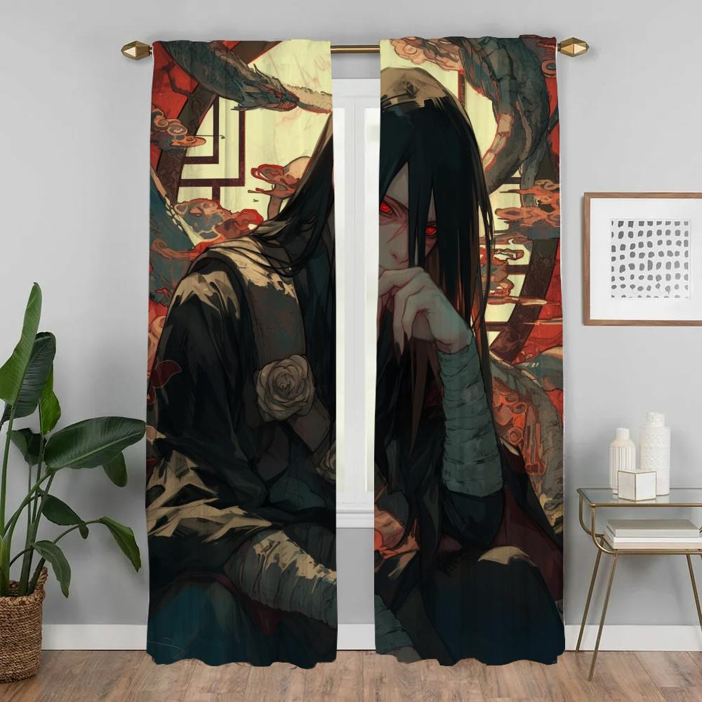 Set Of 2 Modern Narutos Curtains Tulle Bedroom Shades Window Curtain Living Room Blinds Partition Bug Resistant Polyester Ideal For Sitting