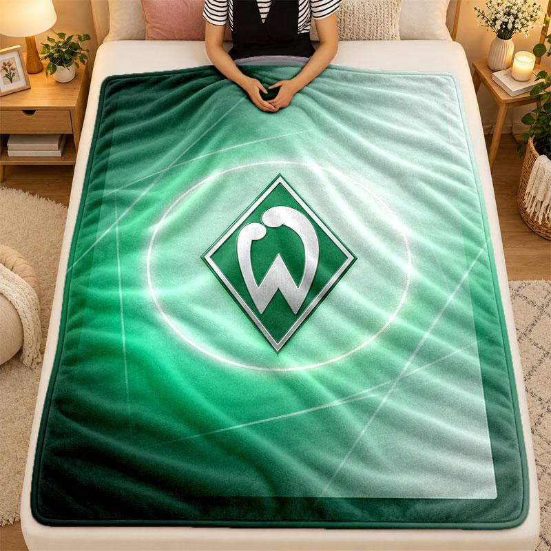 Flannel BlanketWerder Bremen Football Warm Soft Throw Blanket for Indoor Sofa Bed Living Room Use