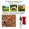 5M Canopy Tie Down Strap Adjustable Awning Wind Rope Windproof Fixed Buckle Pulley Rope Reflective for Camping Hiking
