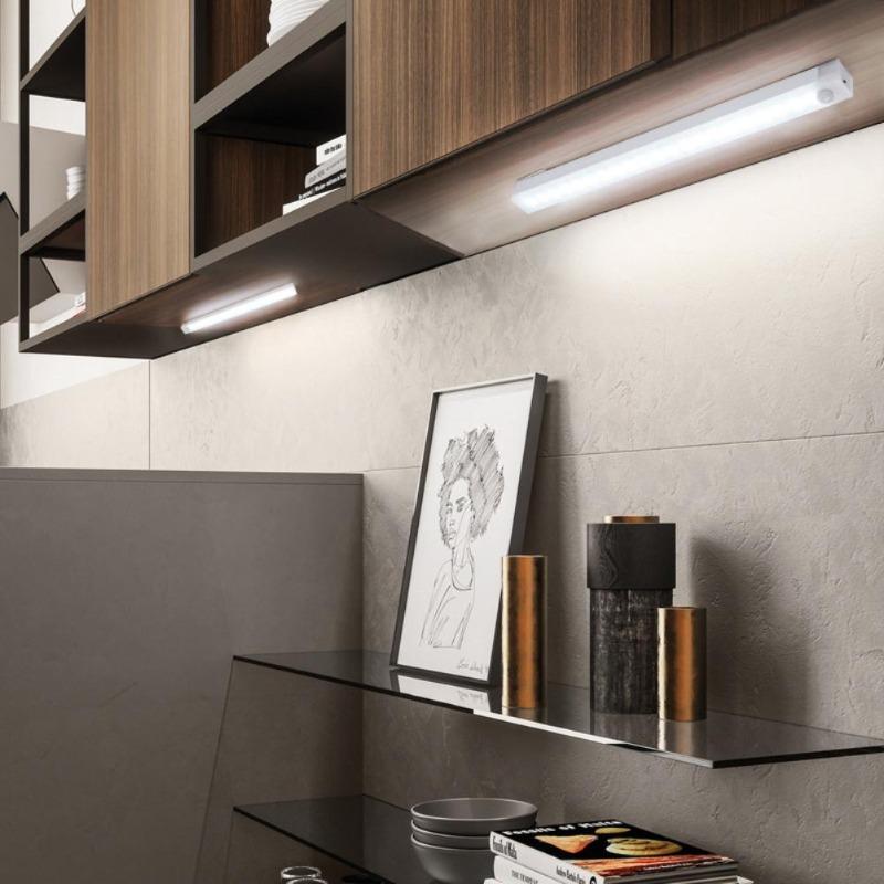 10/20/30/50CM LED Night Light Motion Sensor USB Rechargeable Ultrathin Wireless Wardrobe Kitchen Cabinet Night Light Warm Light