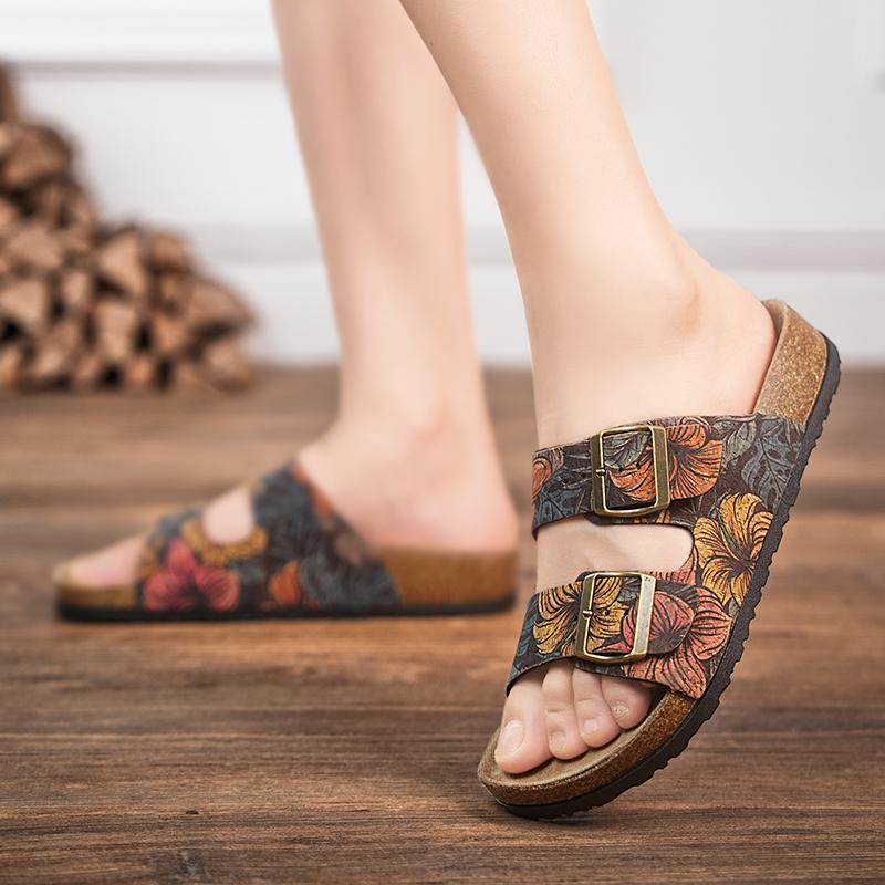 Women'S Cork Slip-On Casual Comfortable Fashionable Women'S Summer Slip-On Shoes Rubber Sole Women With Cork Footbed Flip Flops
