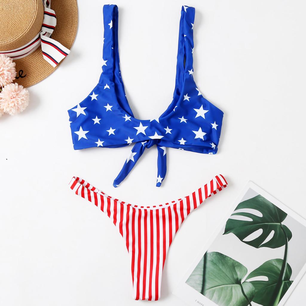Kadınlar Çok Renkli Seksi Düz Renk Yüksek Bel Bölünmüş Mayo Bikini