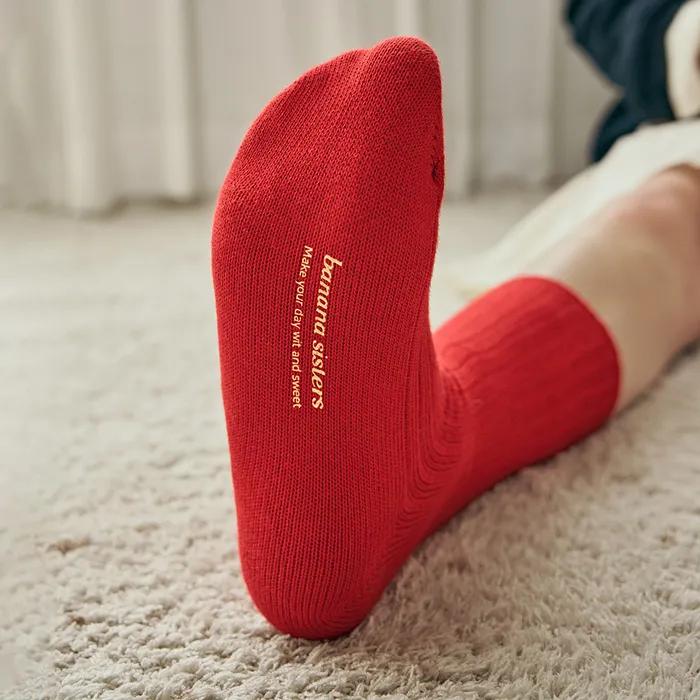 [3SET] Roll Roll Solid Ribbed Socks 5 Colors