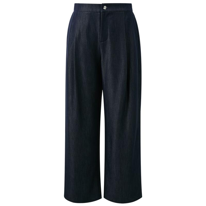 Sancai Retro Drape Straight-Leg Trousers for Women XL