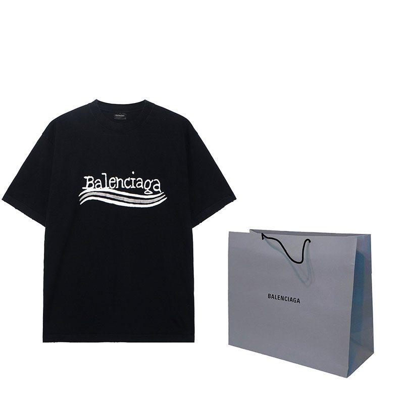 Balenciaga FW23 Short Sleeved T Shirts Women's Black 641655TNVE71197