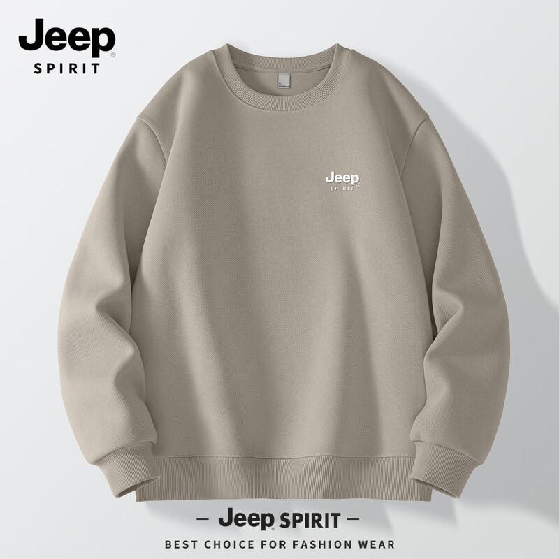 JEEP SPIRIT Men's 2025 Fall 3D Logo Round Neck Sweatshirt